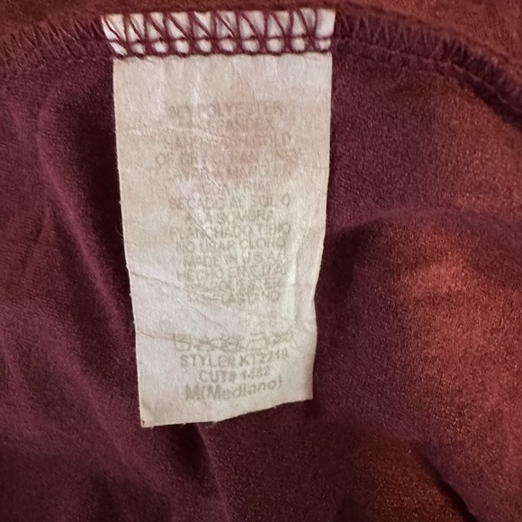 B. Original By Shoe Fly Boho Hippie Tiered Dress Burgandy Medium - Picture 8 of 8